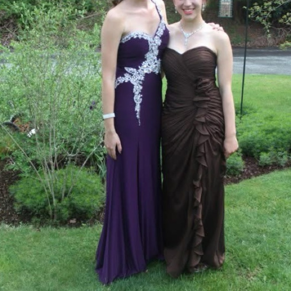 Fiesta One Shoulder Purple Dress with Silver Accents